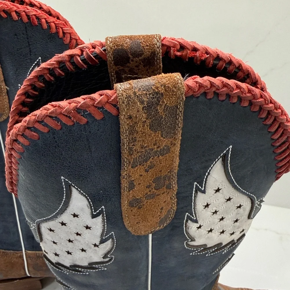 J.B. Dillon Leather Boots - Red white and blue - Picture 5 of 13